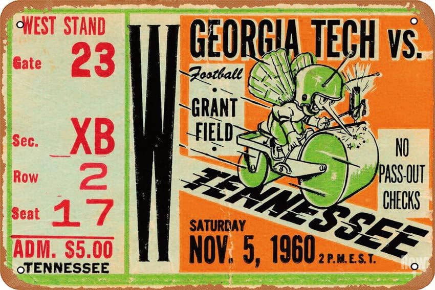 Office And Tech - โปสเตอร์ 1960 GEORGIA TECH VS. TENNESSEE