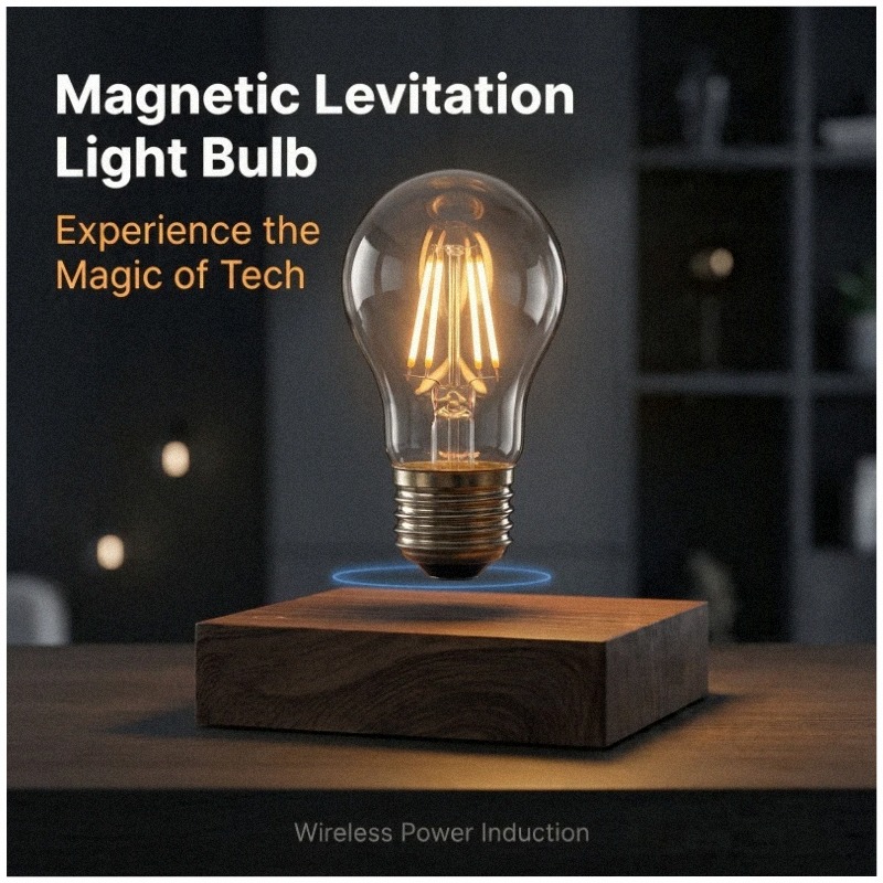 Office And Tech - หลอดไฟ LED ลอยได้แม่เหล็กไร้สาย โคมไฟตั้งโต๊ะ สำหรับของขวัญสุดพิเศษ ไฟกลางคืน